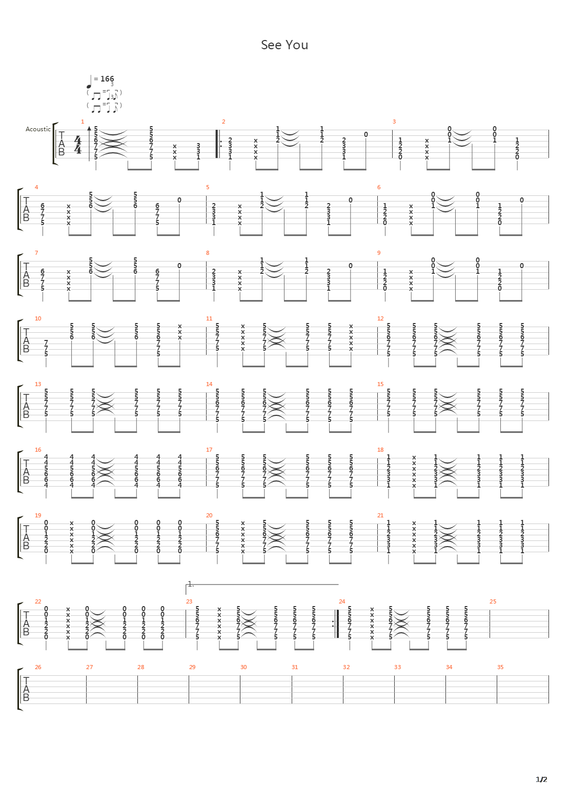 See You吉他谱