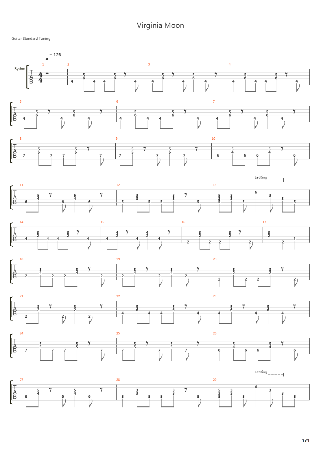 Virginia Moon吉他谱