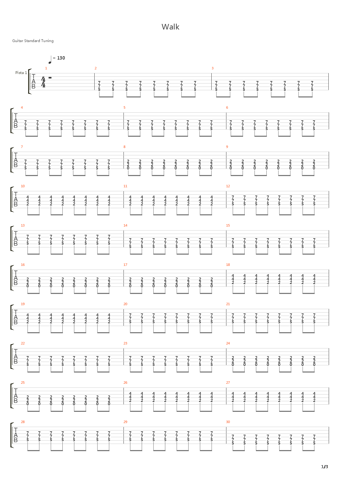 Walk吉他谱