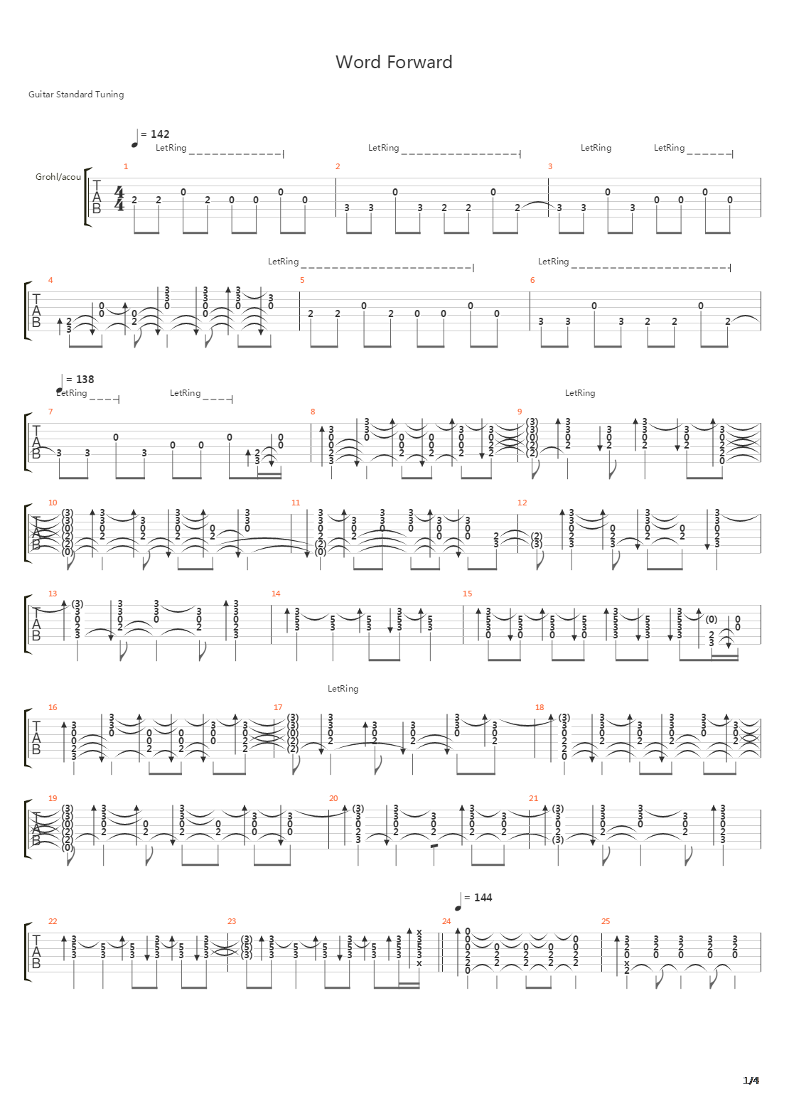 Word Forward吉他谱