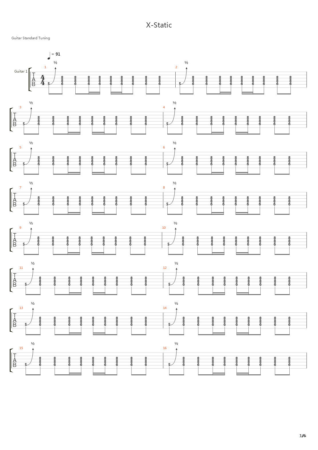 X-static吉他谱