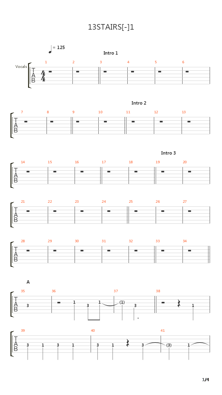 13 Stairs吉他谱