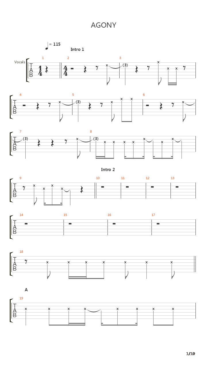 Agony吉他谱