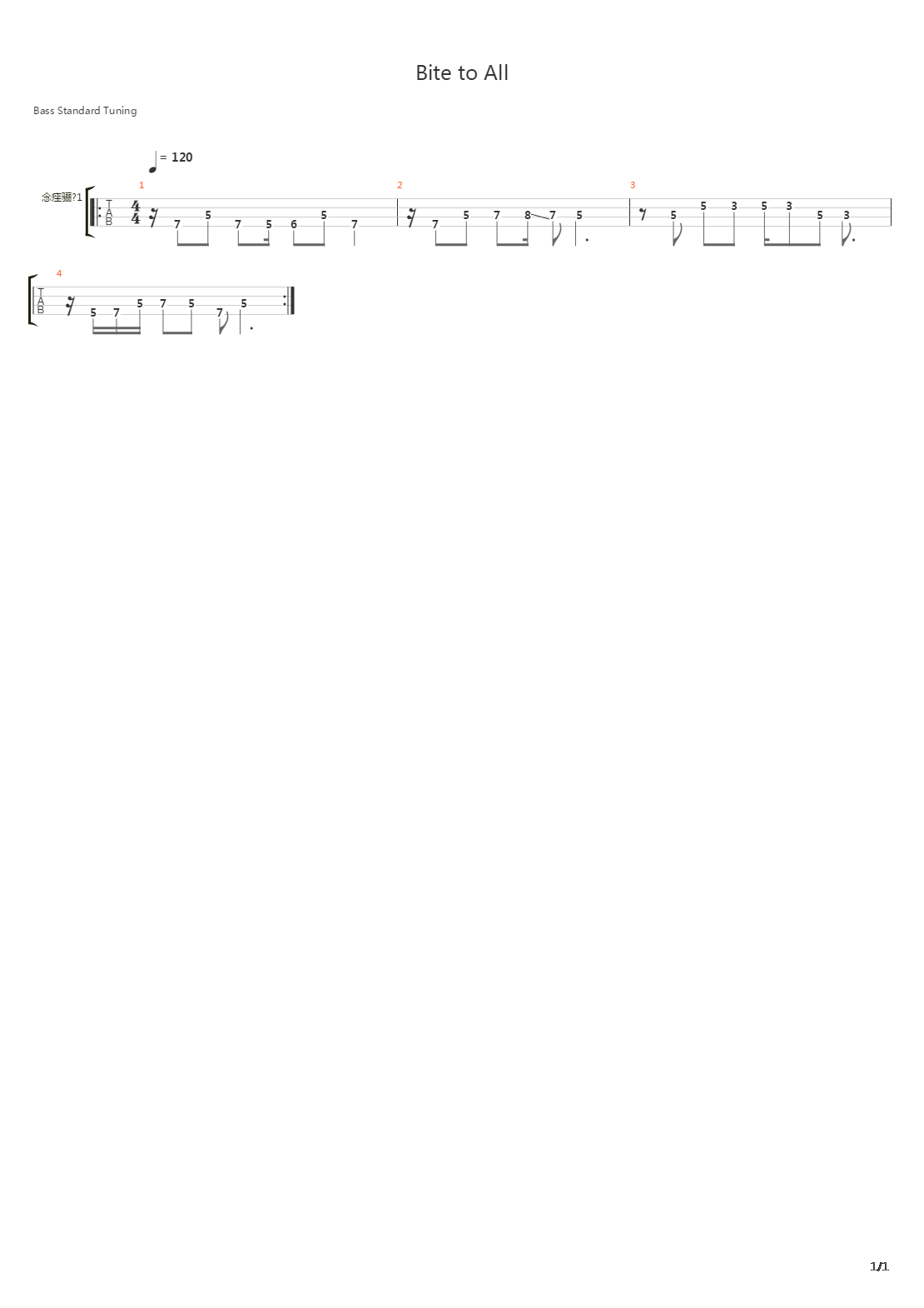 Bite To All吉他谱