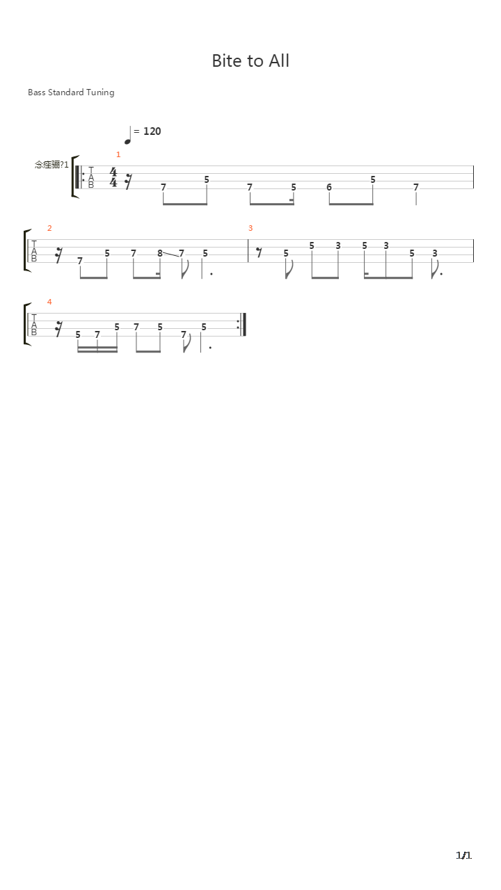 Bite To All吉他谱