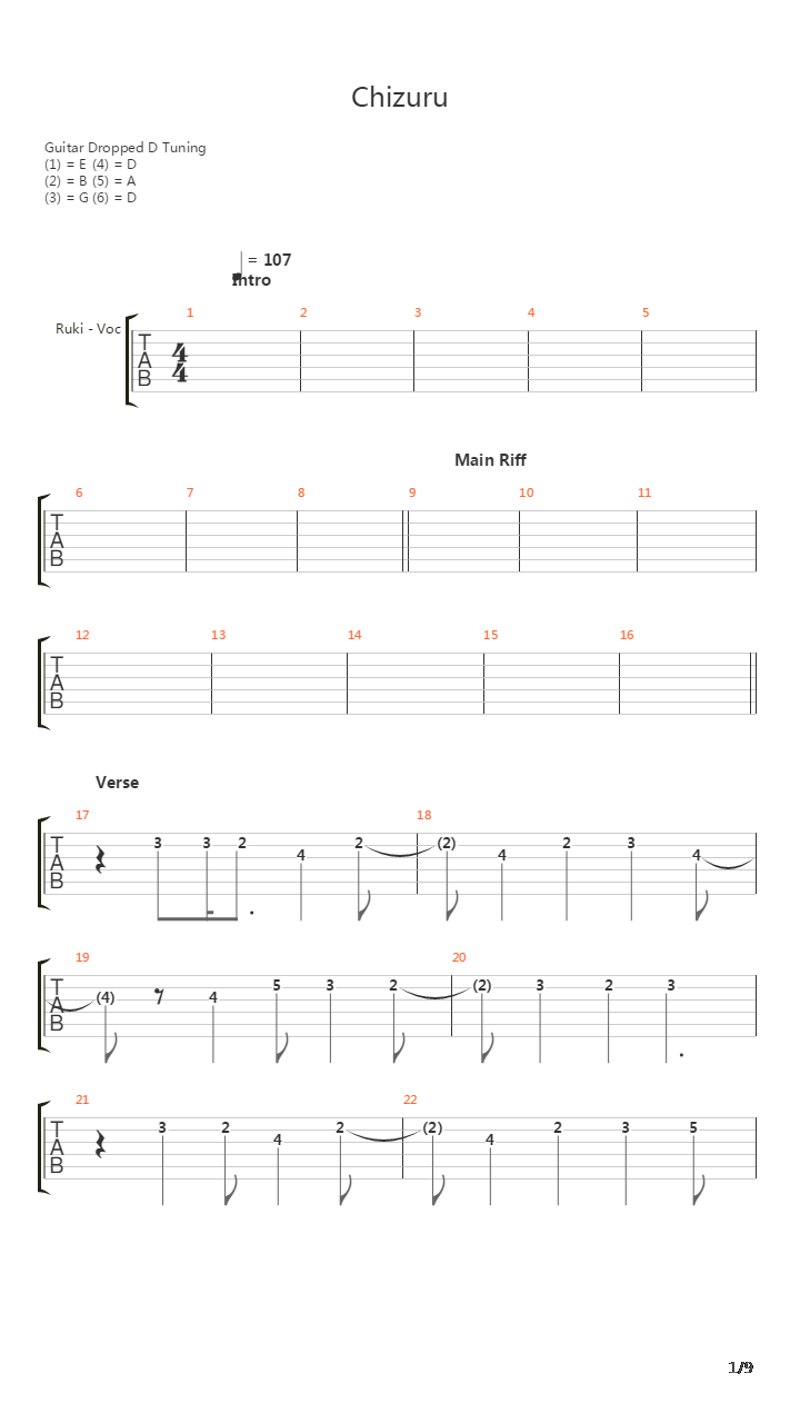 Chizuru吉他谱