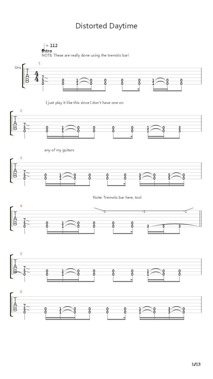 Distorted Daytime吉他谱
