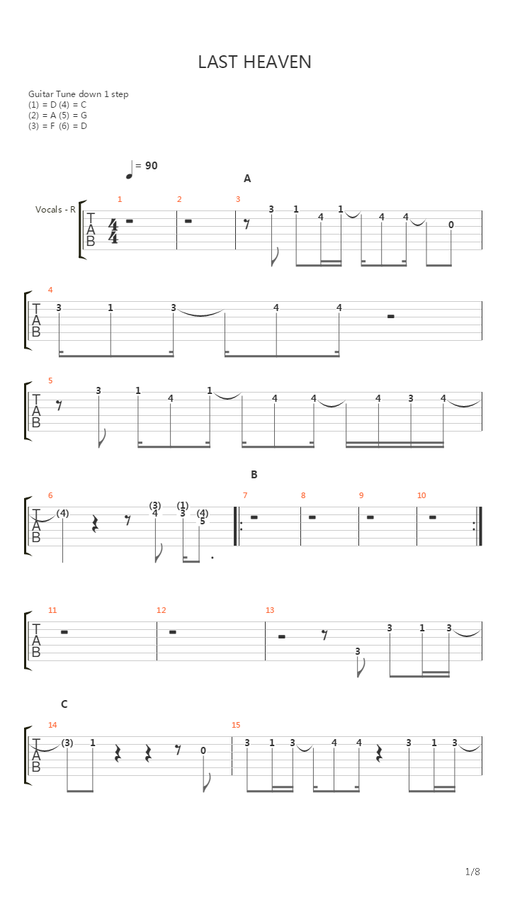 Last Heaven吉他谱
