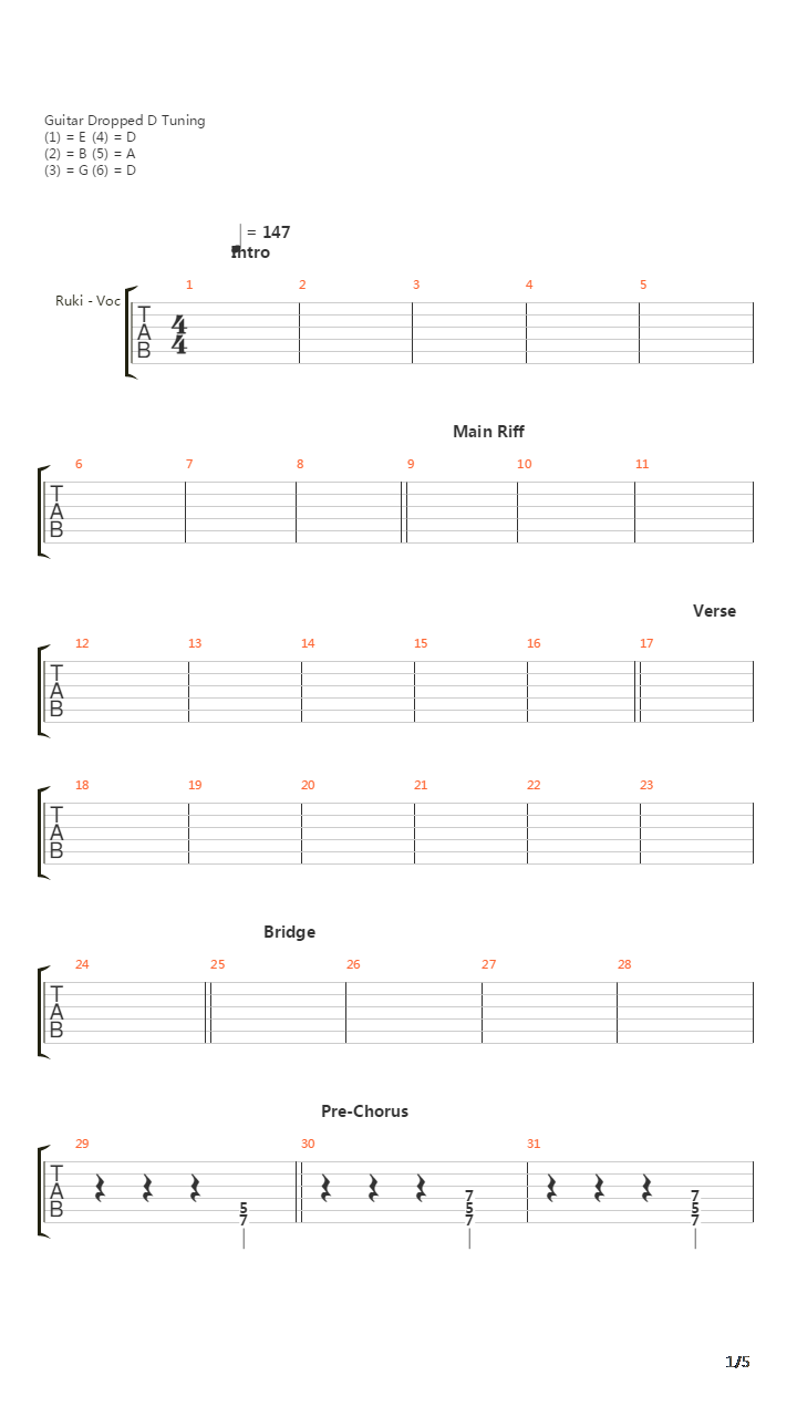 No 66吉他谱