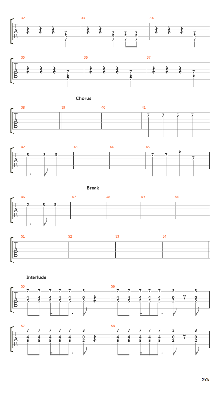 No 66吉他谱