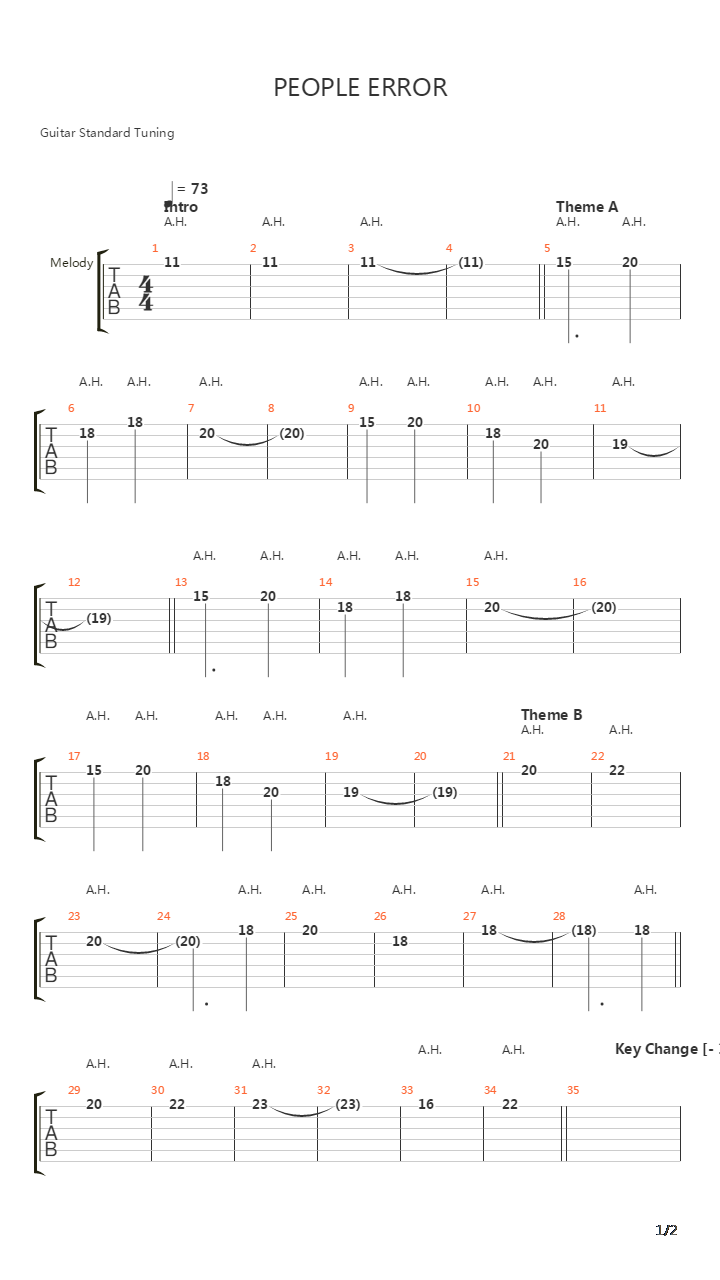 People Error吉他谱