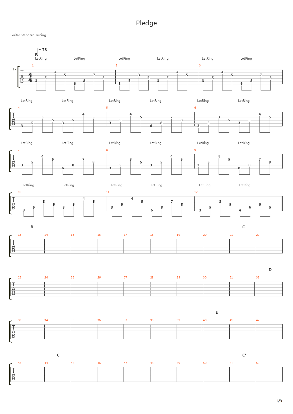 Pledge吉他谱