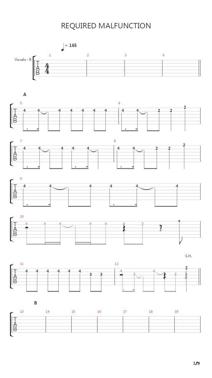 Required Malfunction吉他谱
