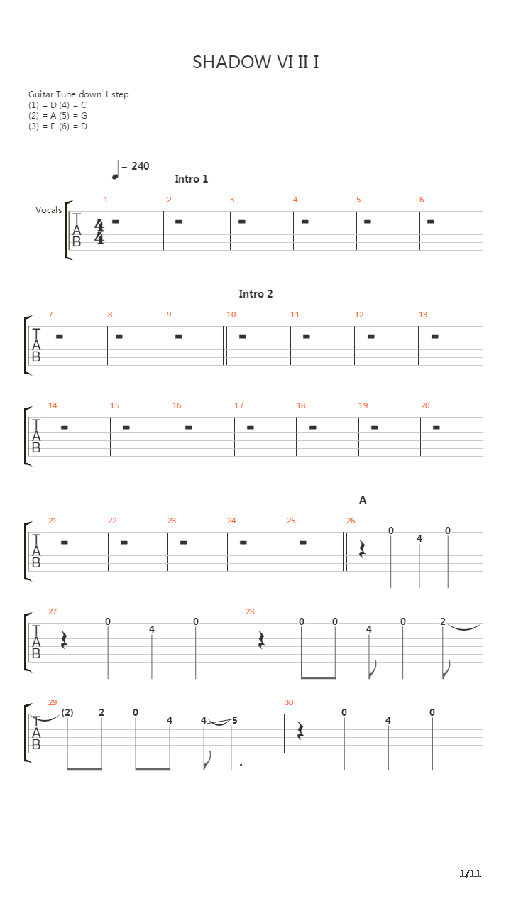 Shadow Vi Ii I吉他谱