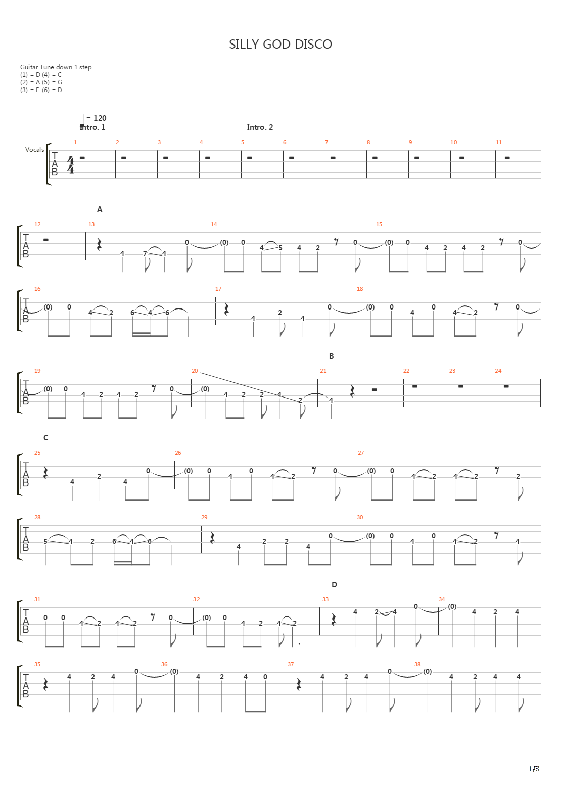Silly God Disco吉他谱
