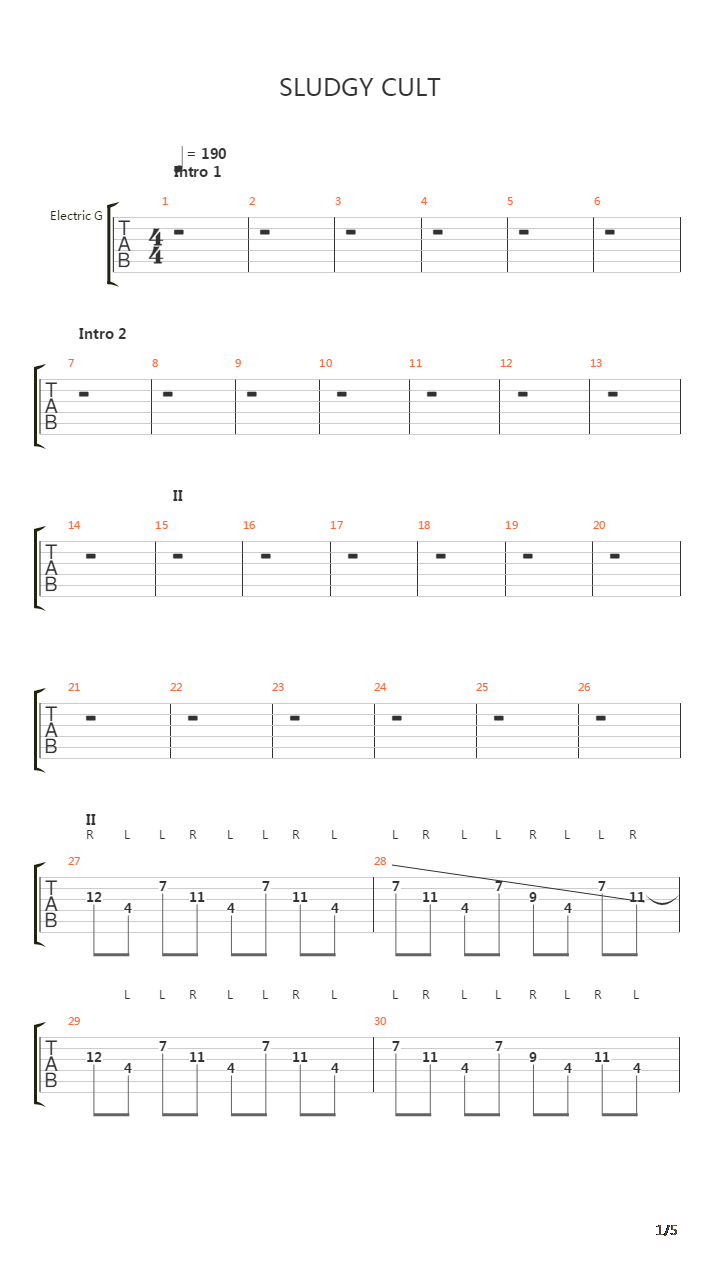Sludgy Cult吉他谱