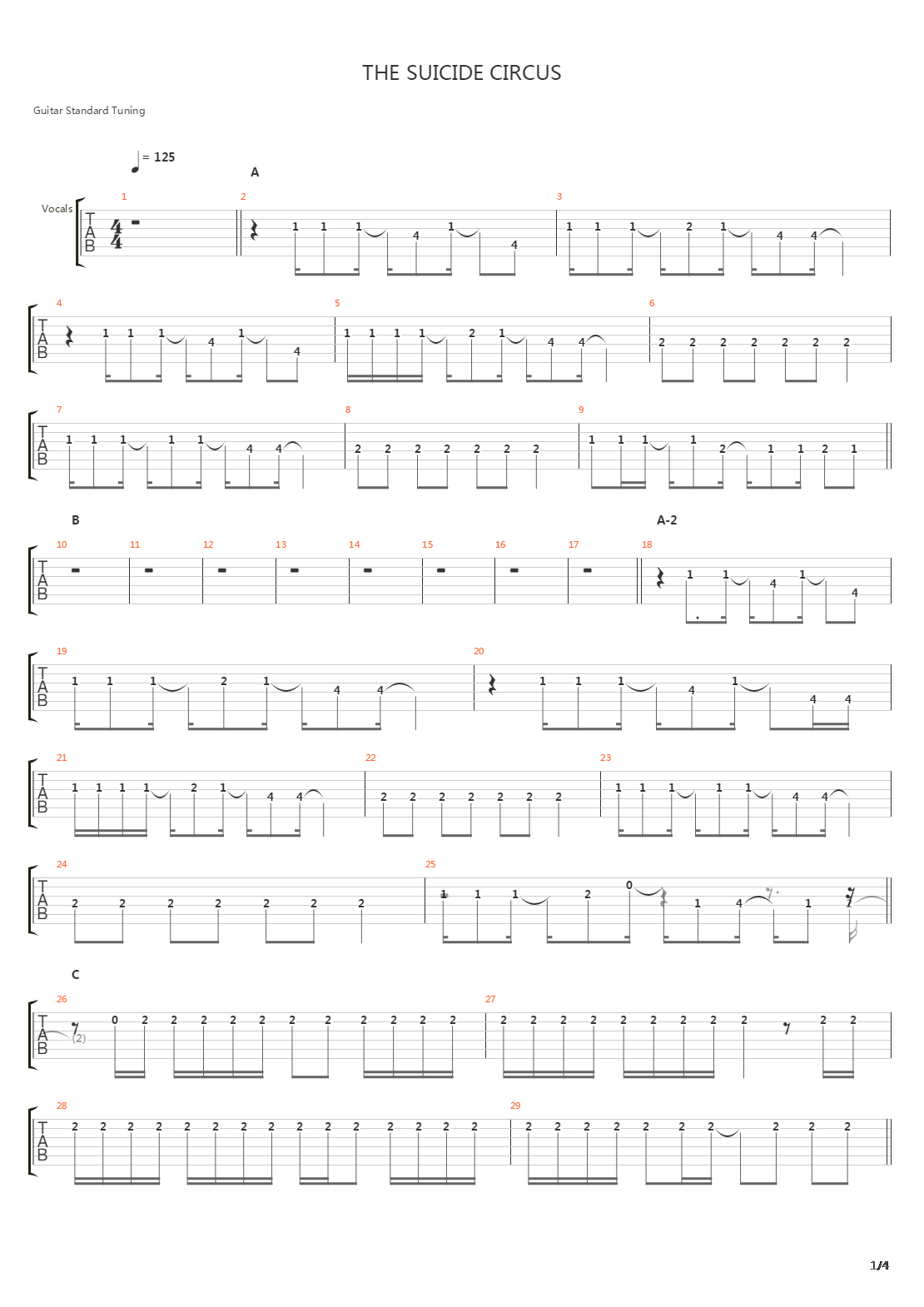 Suicide Circus吉他谱