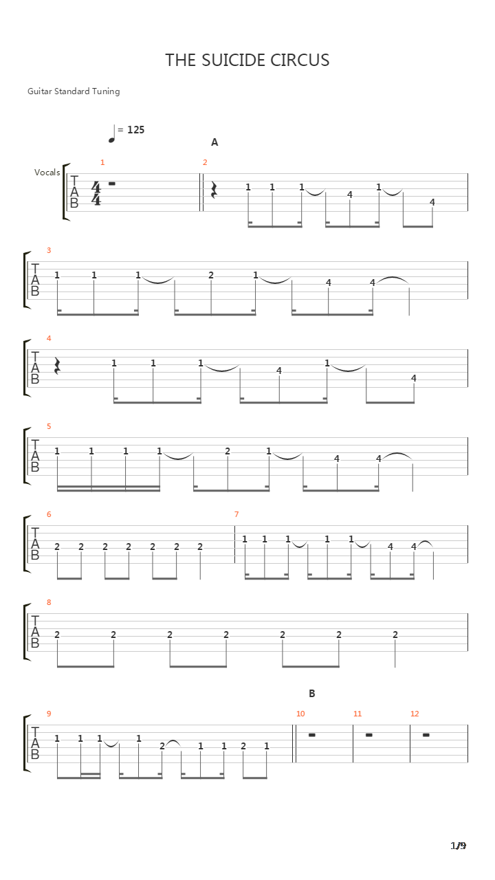Suicide Circus吉他谱