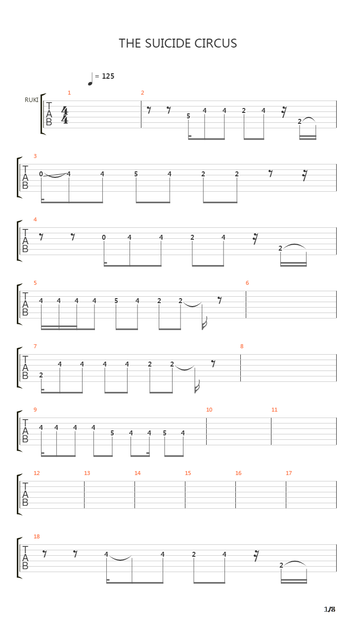 Suicide Circus吉他谱