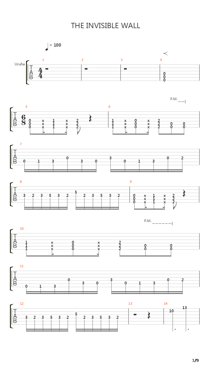 The Invisible Wall吉他谱