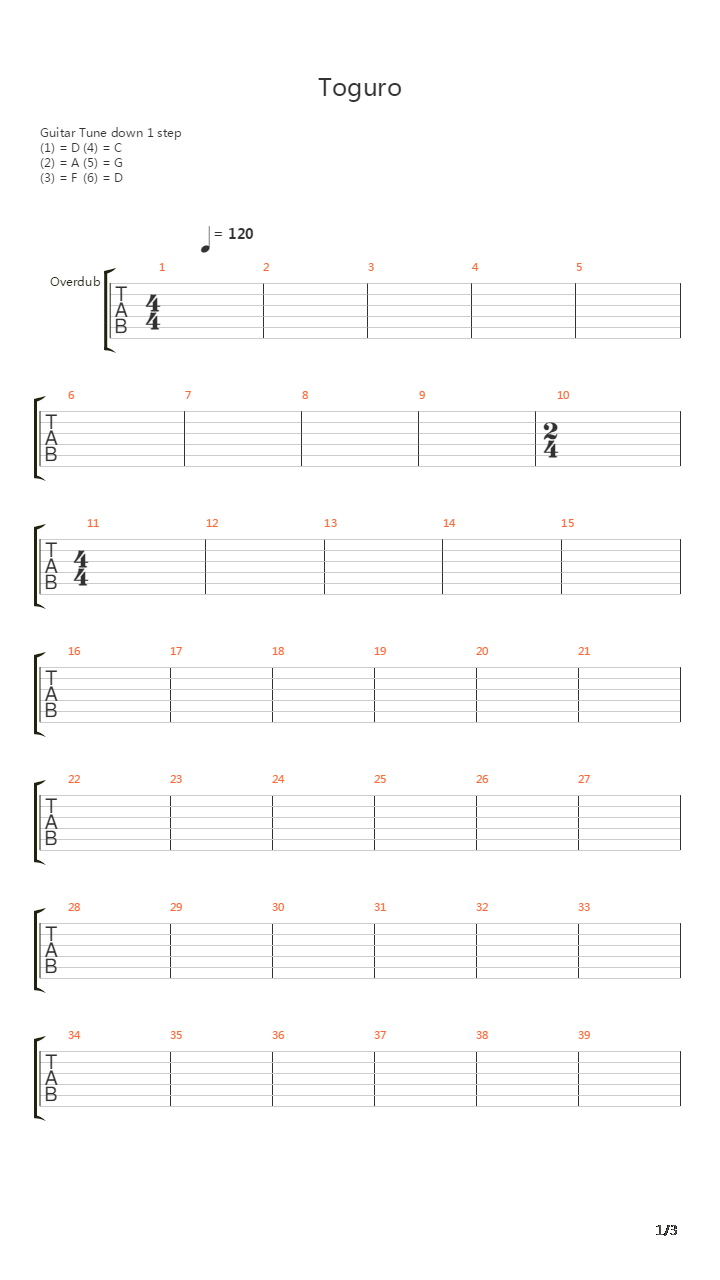 Toguro吉他谱