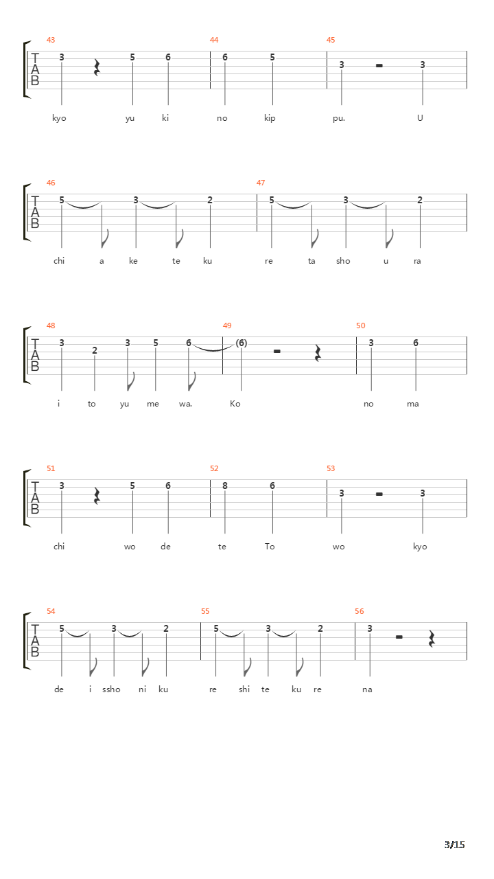 Tokyo Shinjuu吉他谱