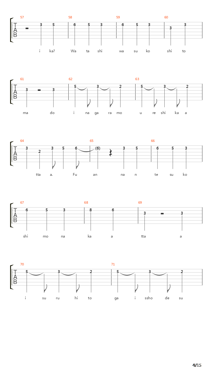 Tokyo Shinjuu吉他谱