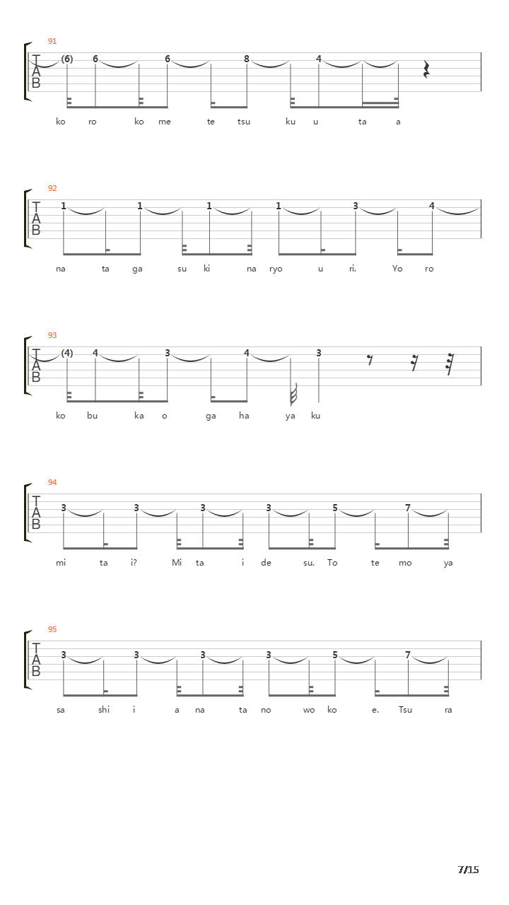 Tokyo Shinjuu吉他谱