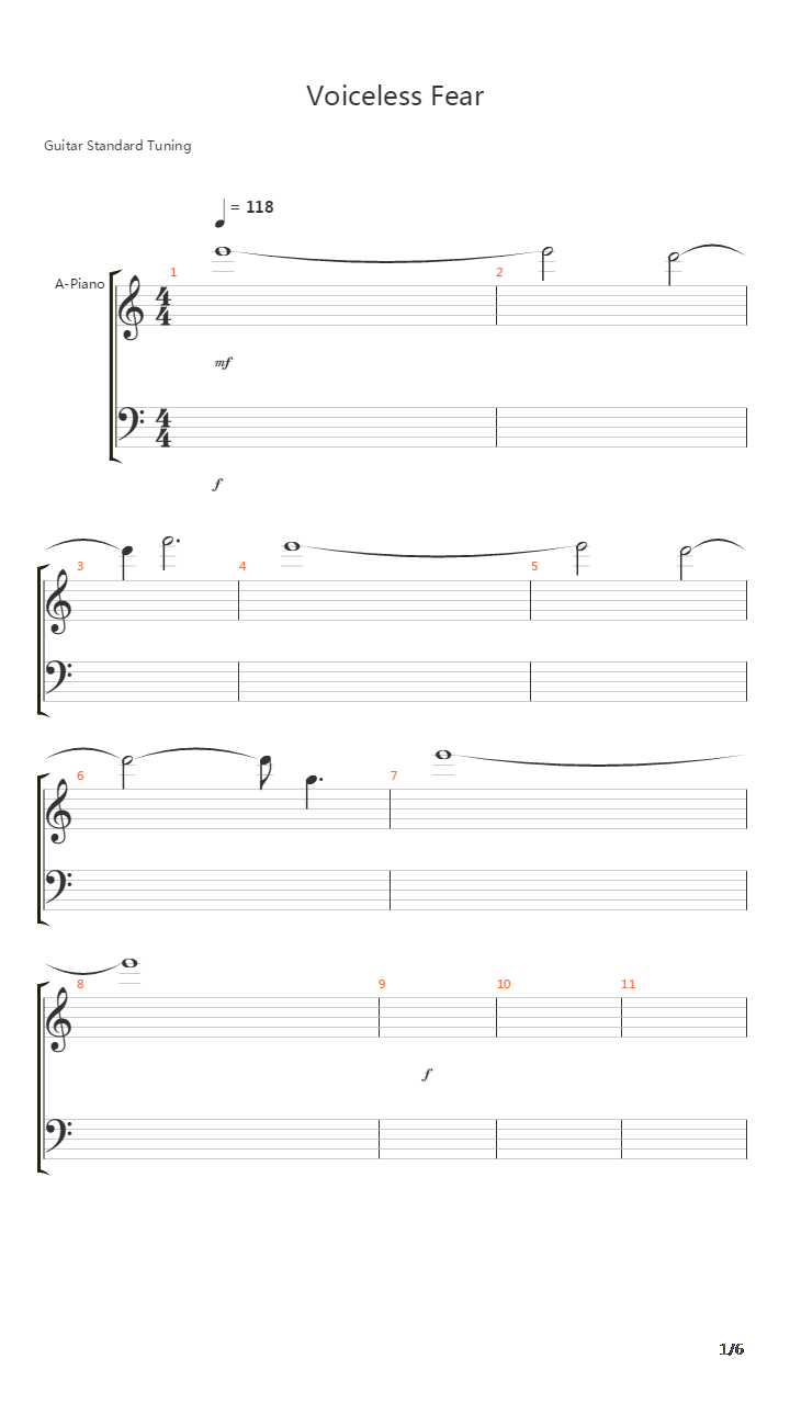 Voiceless Fear吉他谱