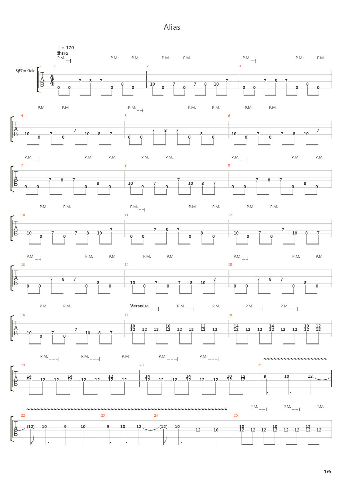Alias吉他谱