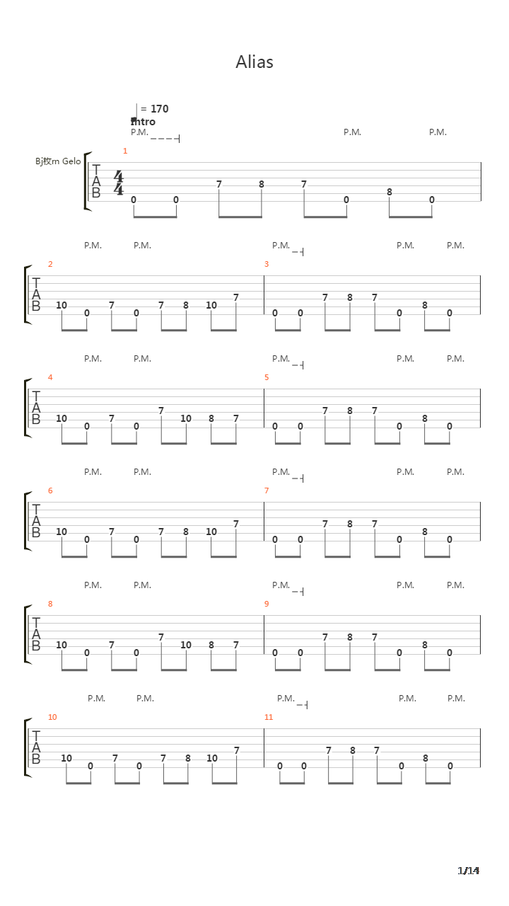 Alias吉他谱