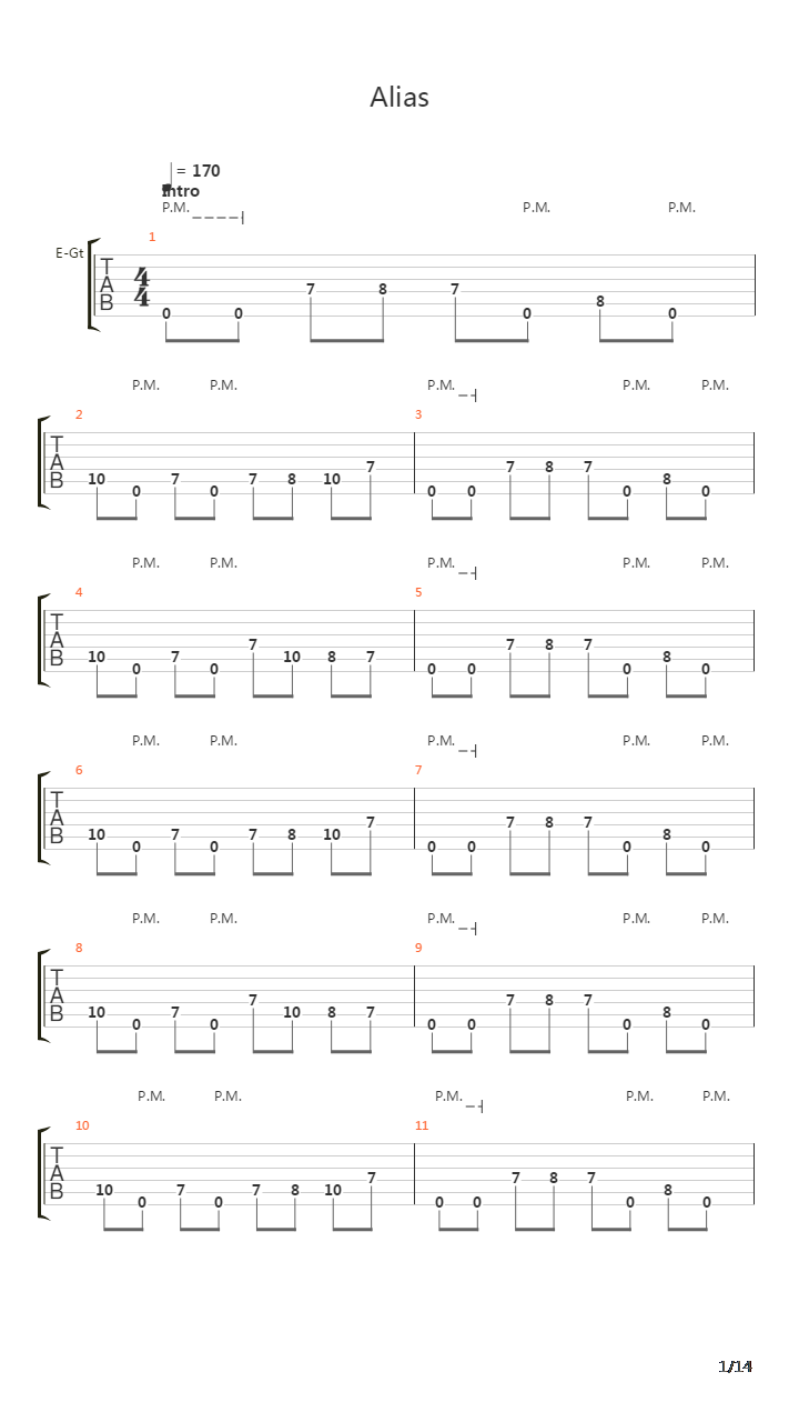 Alias吉他谱
