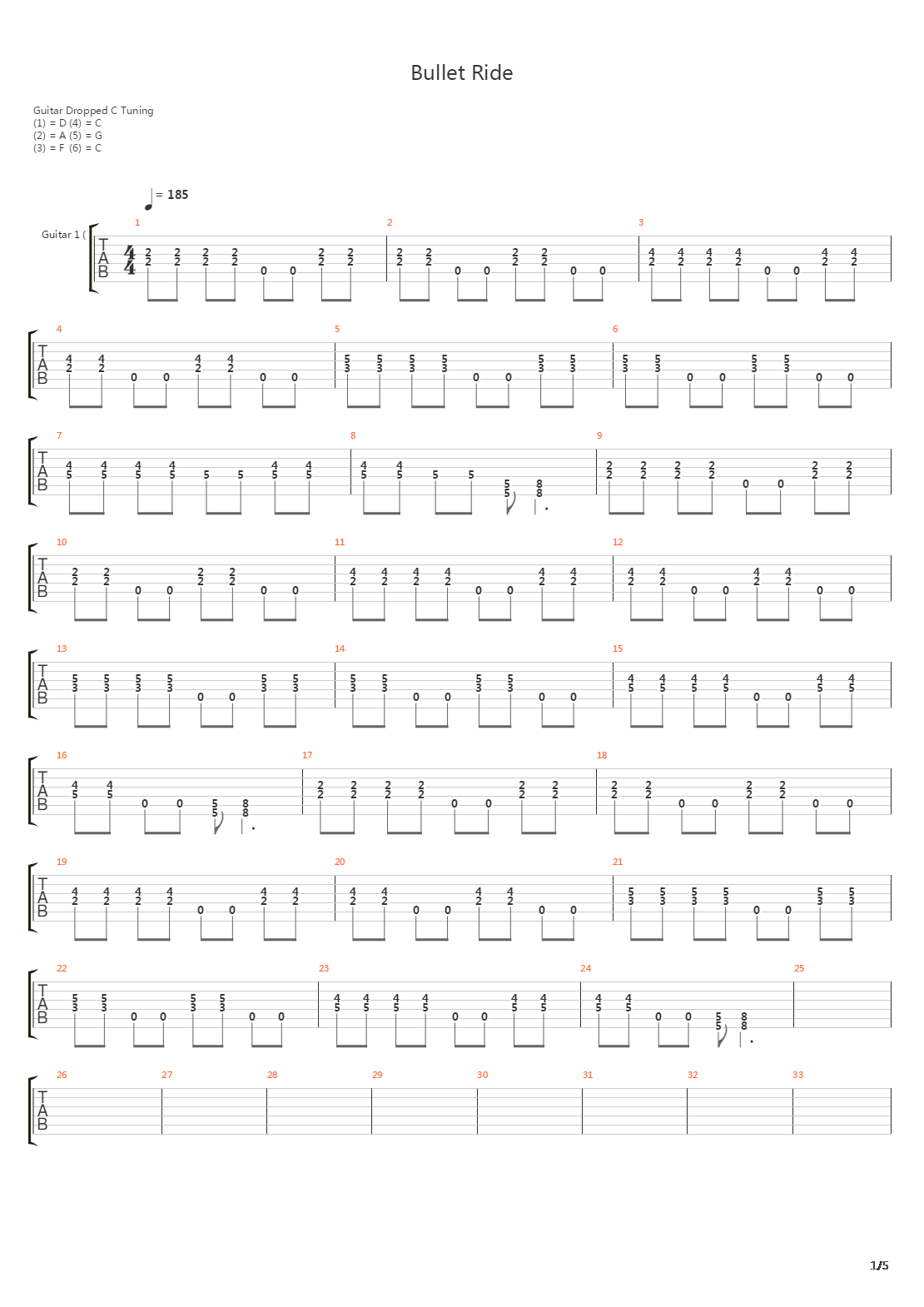 Bullet Ride吉他谱