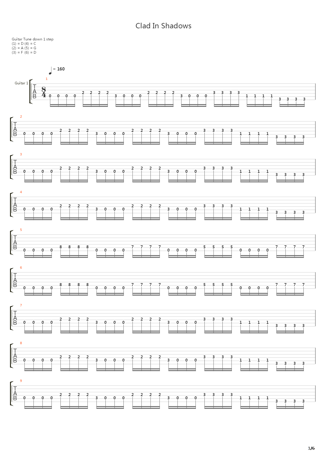 Clad In Shadows吉他谱