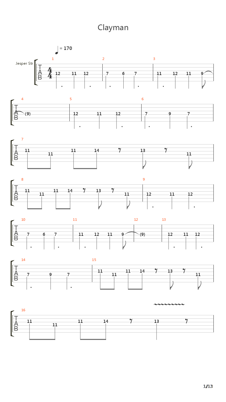 Clayman吉他谱