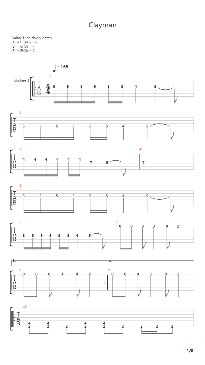 Clayman吉他谱