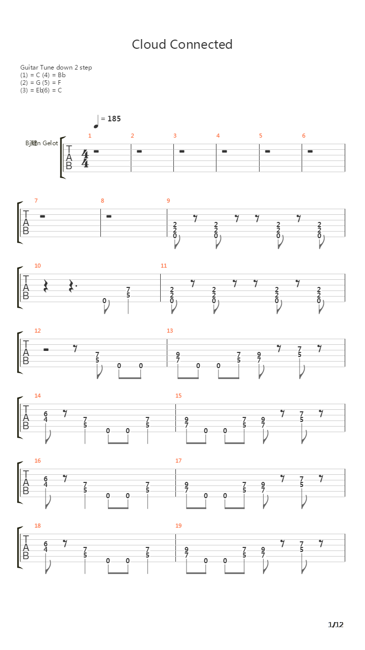 Cloud Connected吉他谱