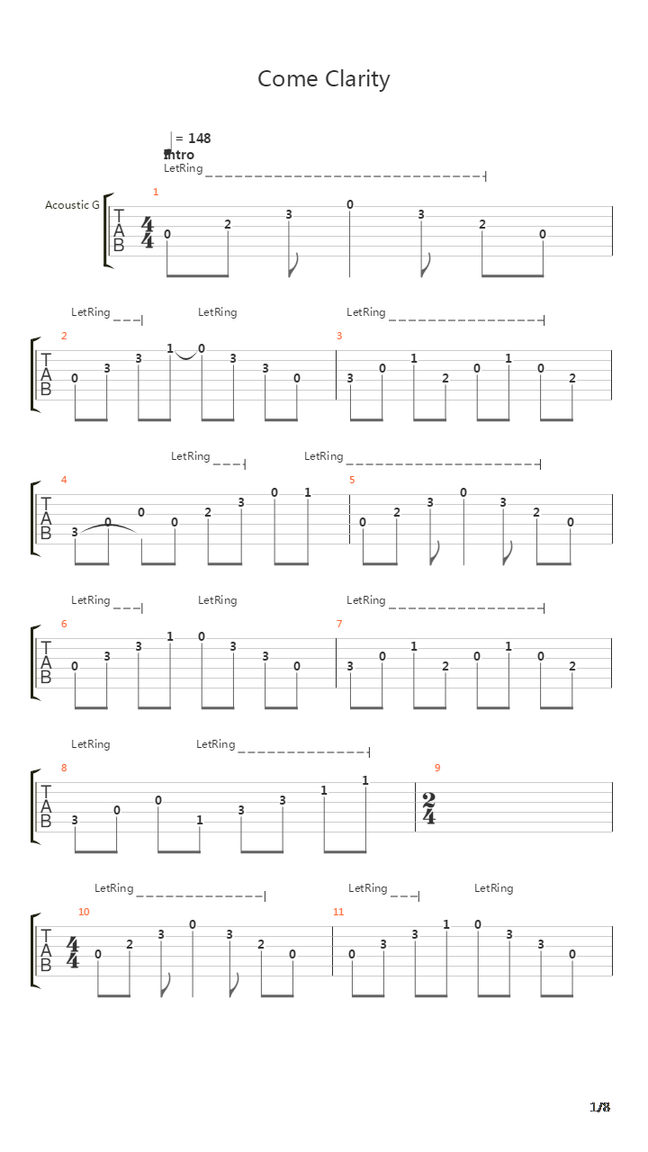 Come Clarity吉他谱