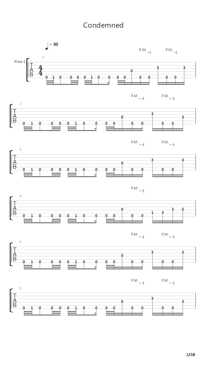 Condemned吉他谱