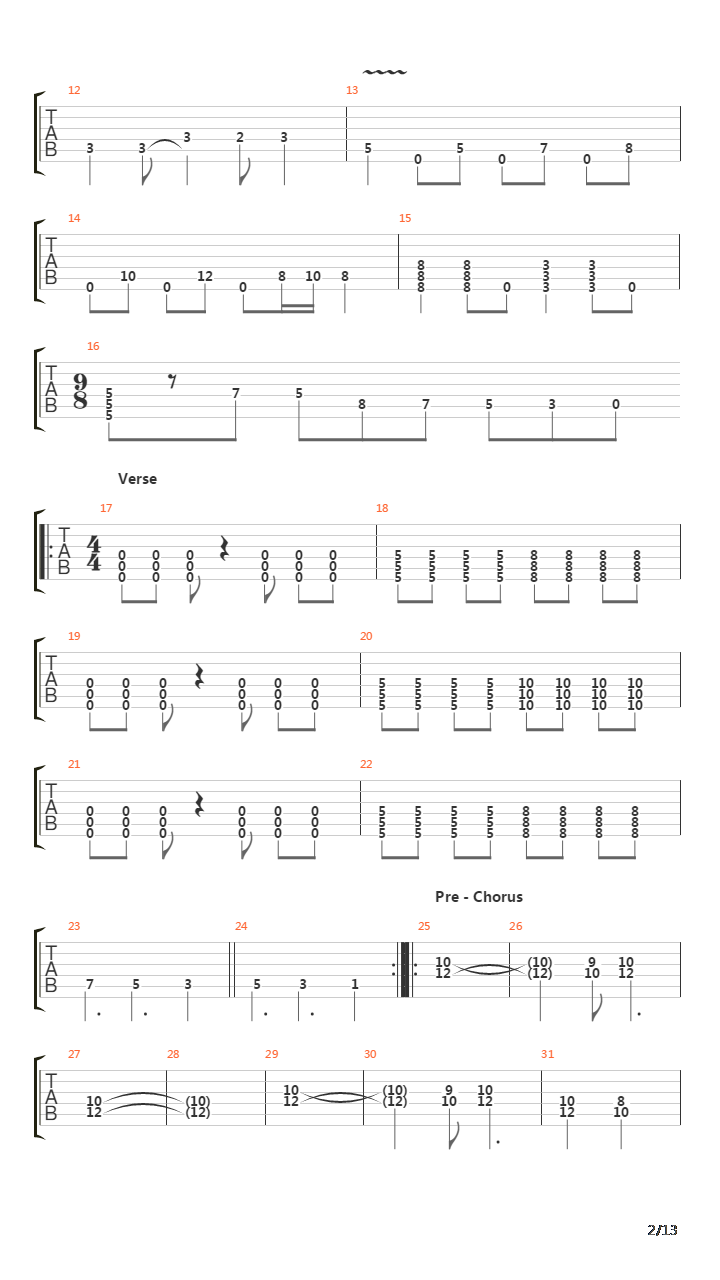 Crawl Through Knives吉他谱