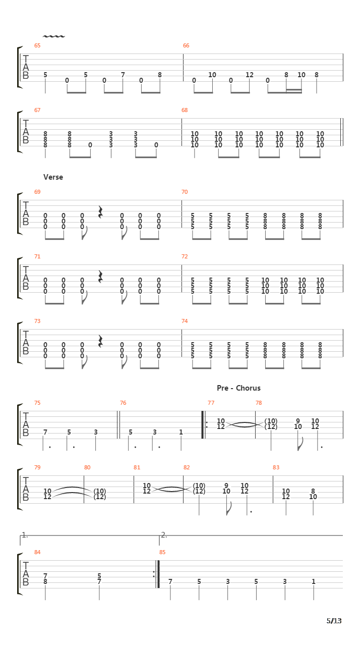 Crawl Through Knives吉他谱