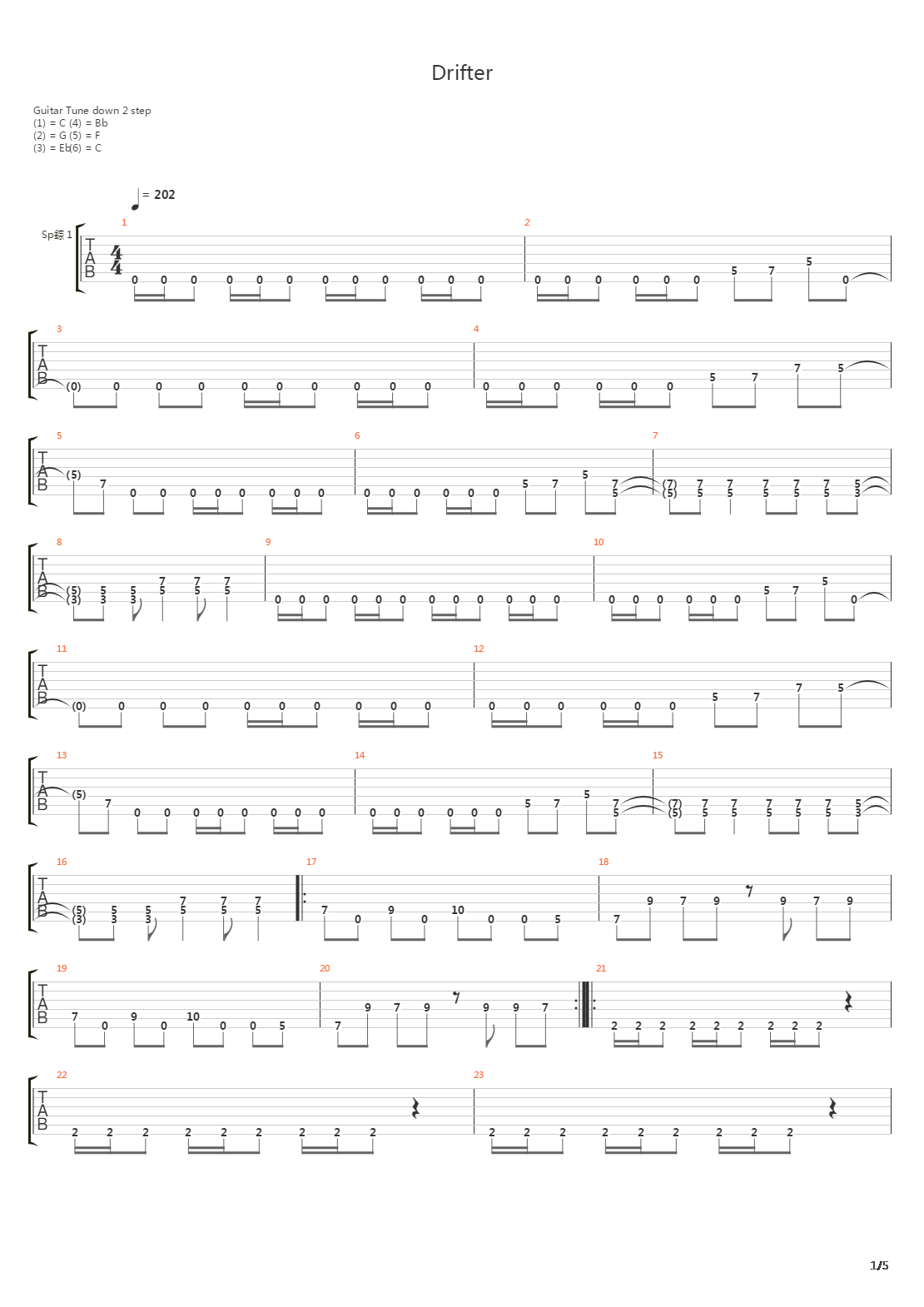 Drifter吉他谱