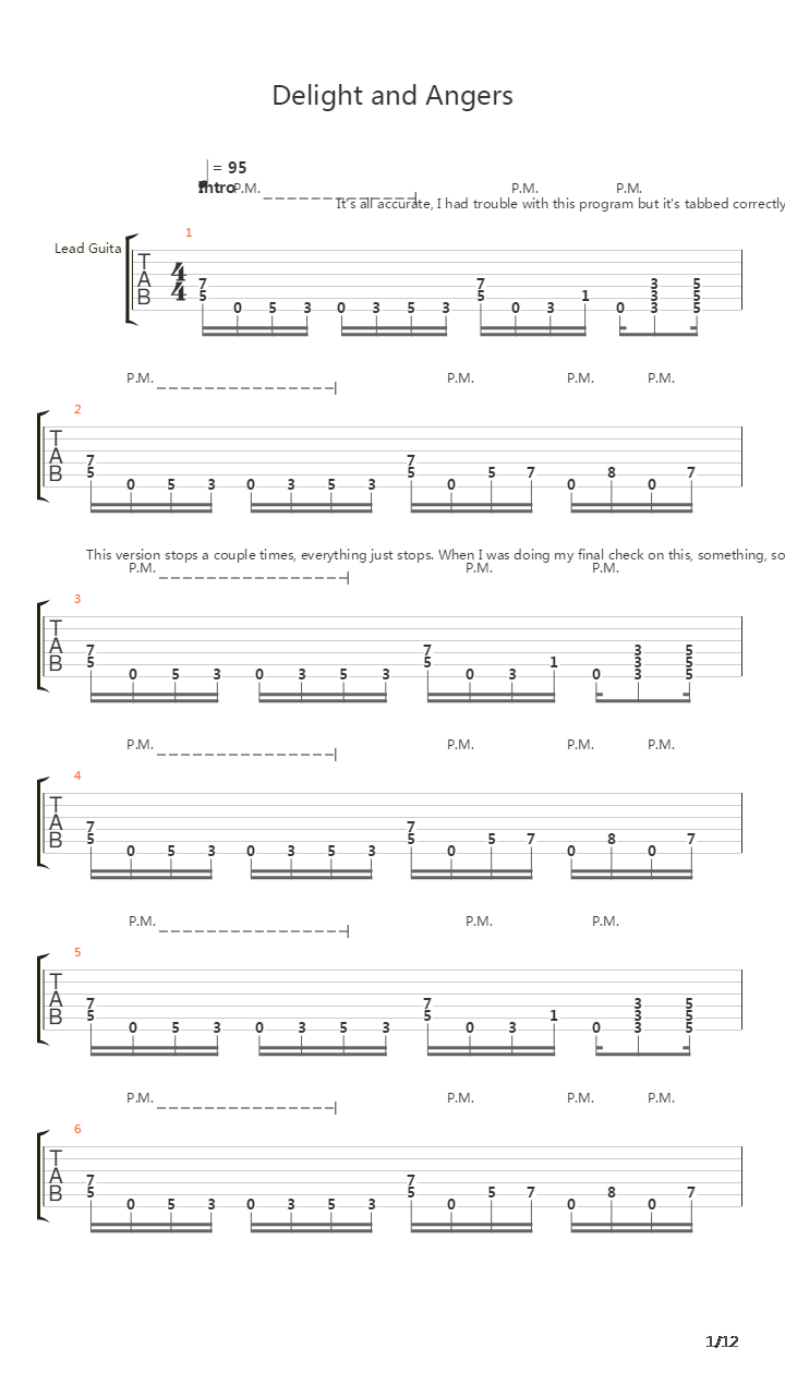 Delight And Angers吉他谱