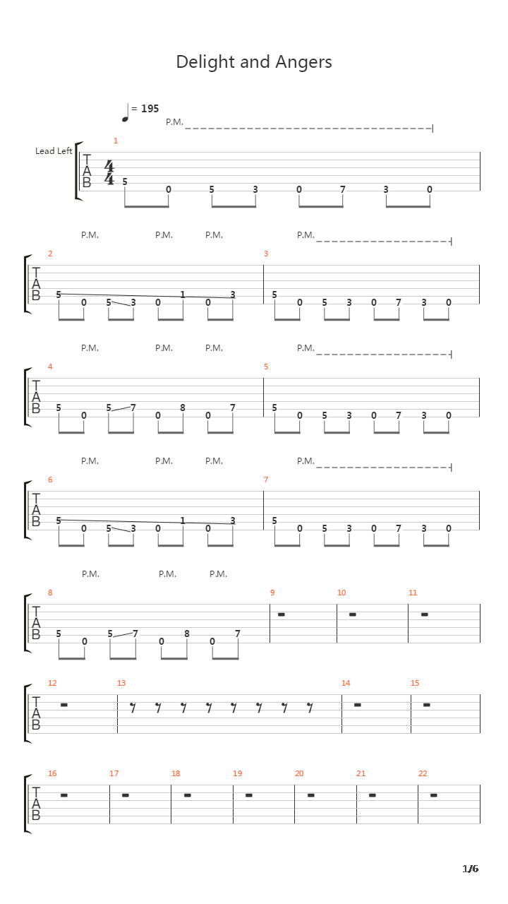 Delight And Angers吉他谱