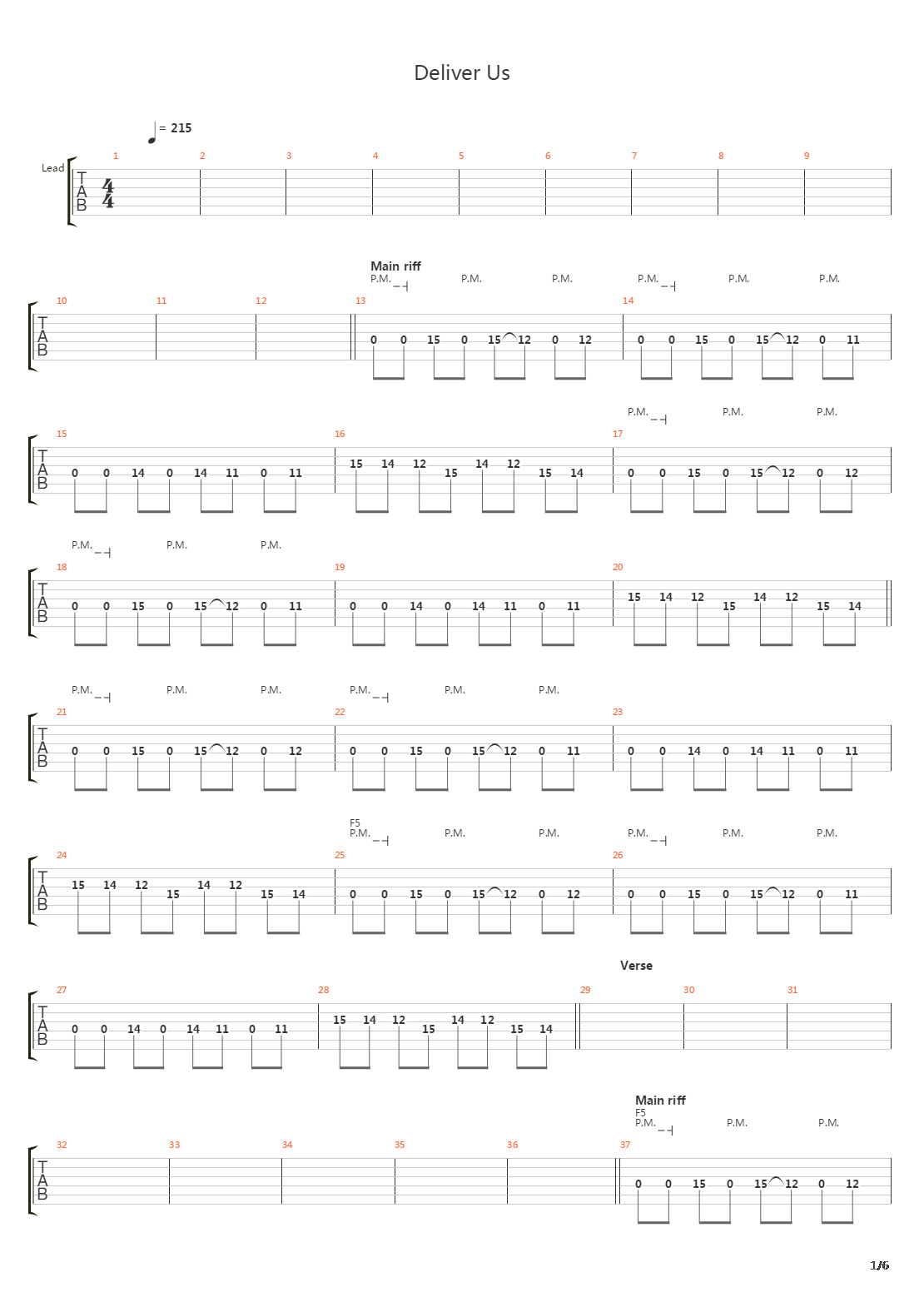 Deliver Us吉他谱