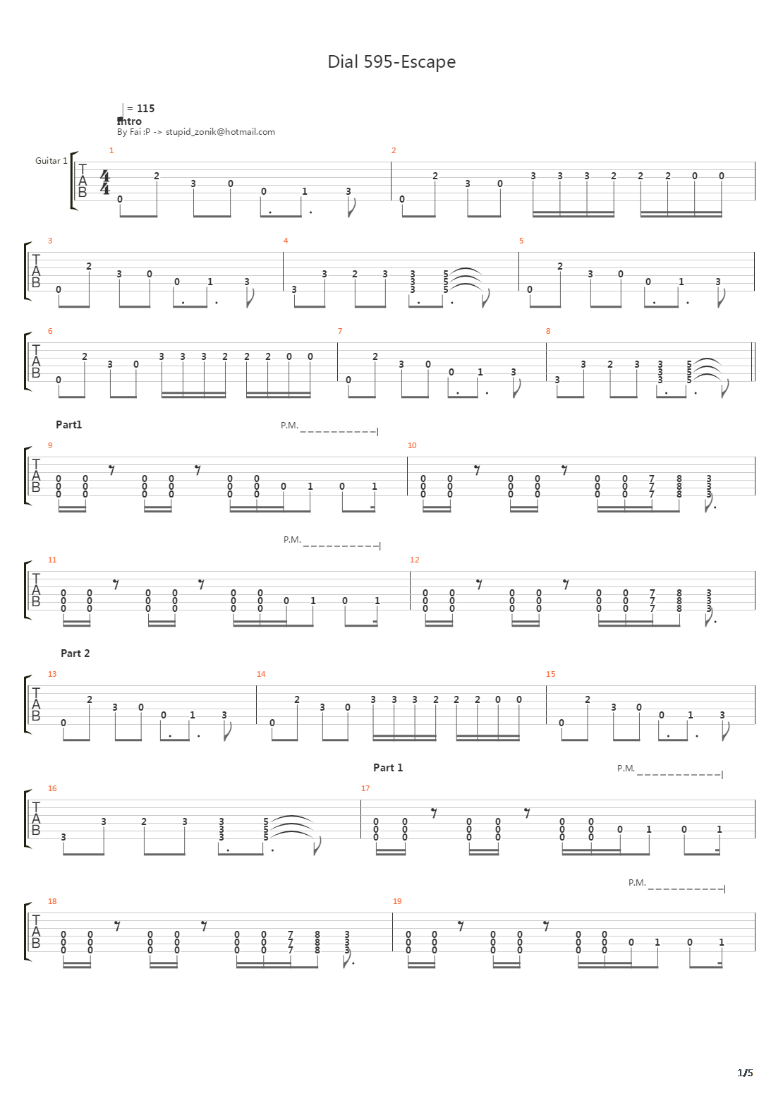 Dial 595-escape吉他谱