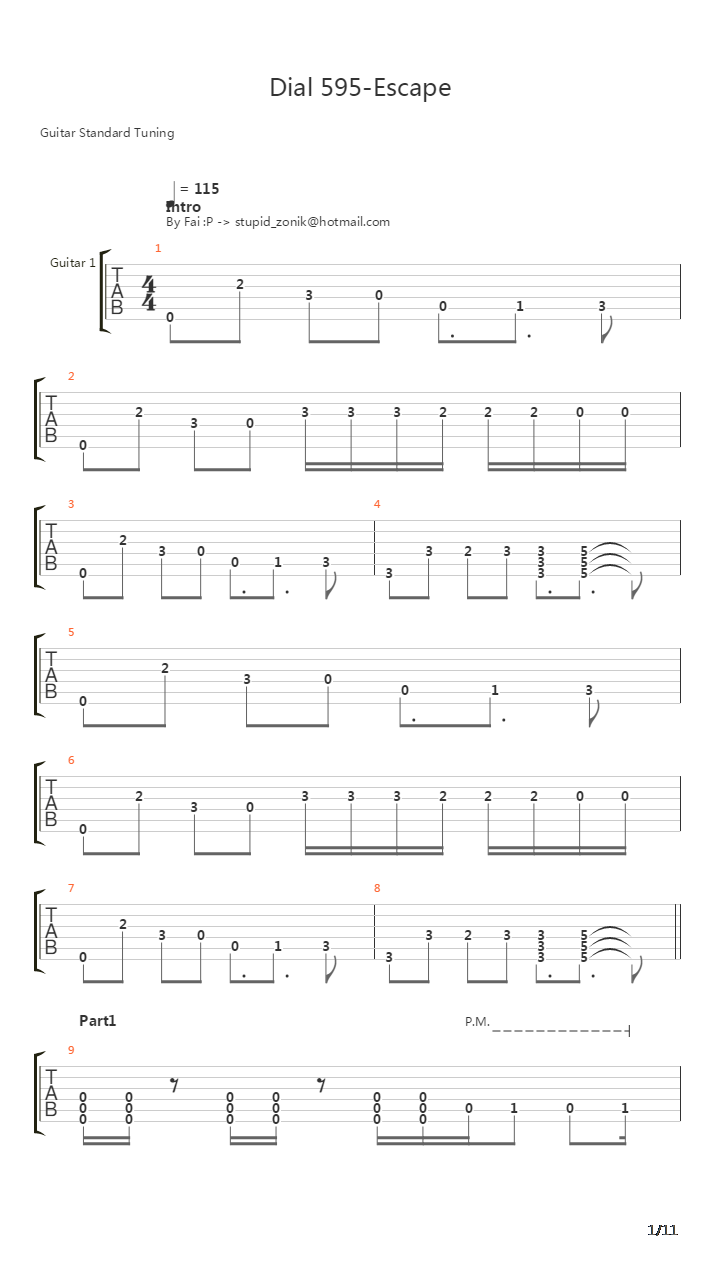 Dial 595-escape吉他谱