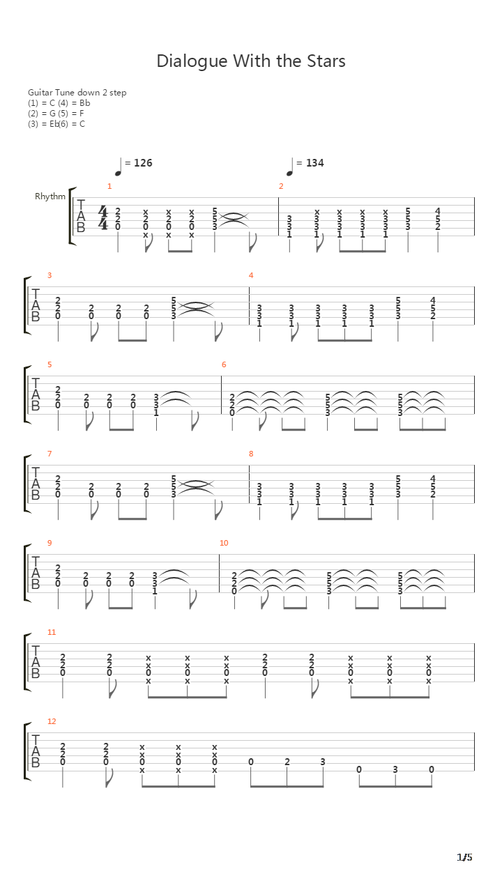 Dialogue With The Stars吉他谱