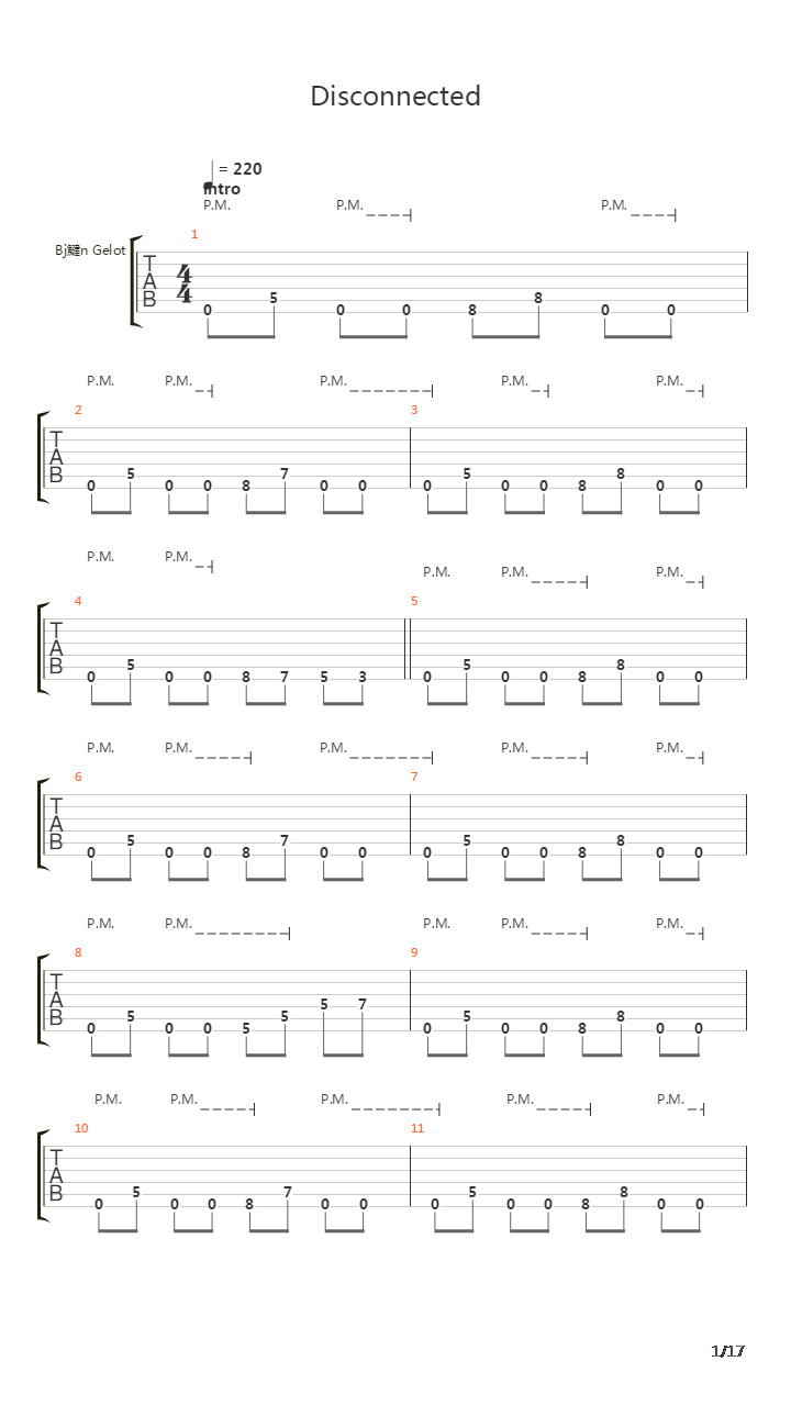 Disconnected吉他谱