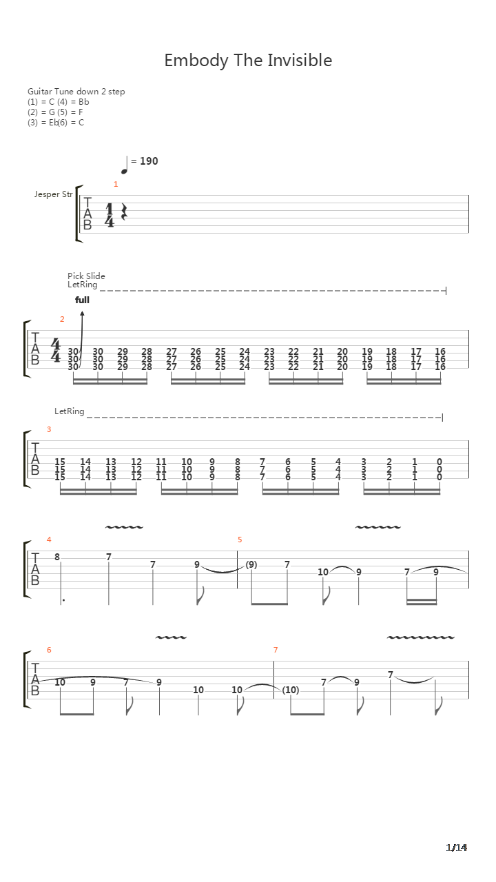 Embody The Invisible吉他谱